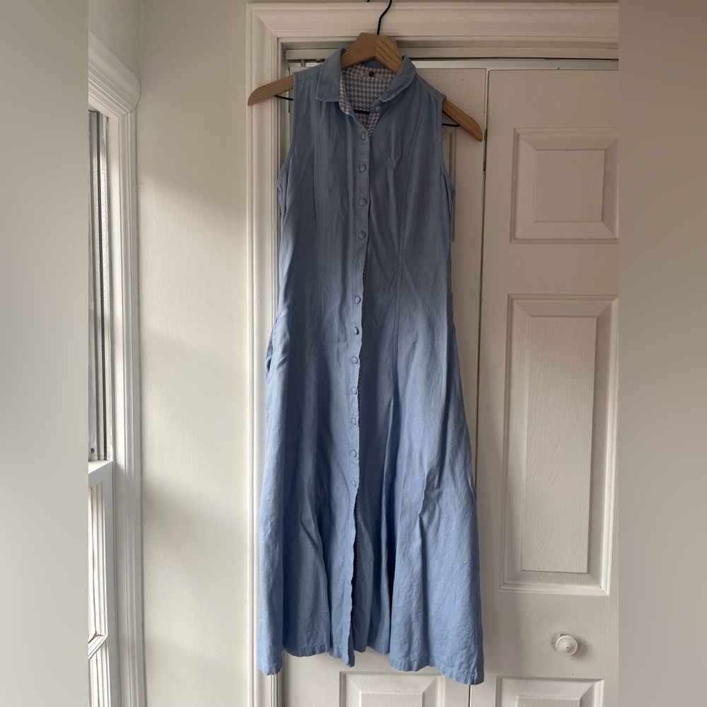 AND Light Blue Maxi Dress with Button-Front